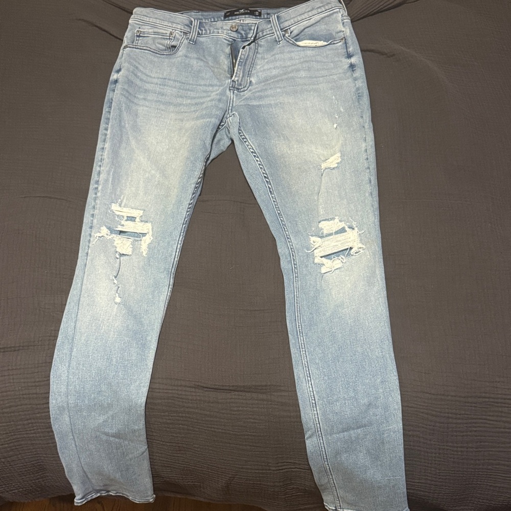 Hollister Light Blue Stacked Skinny Jeans